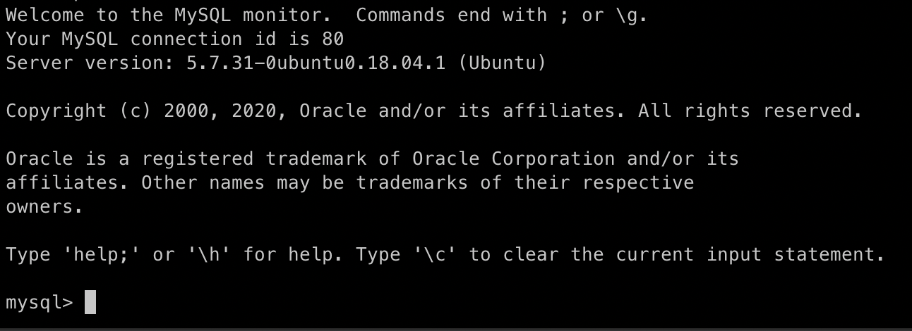 Mysql monitor command screen