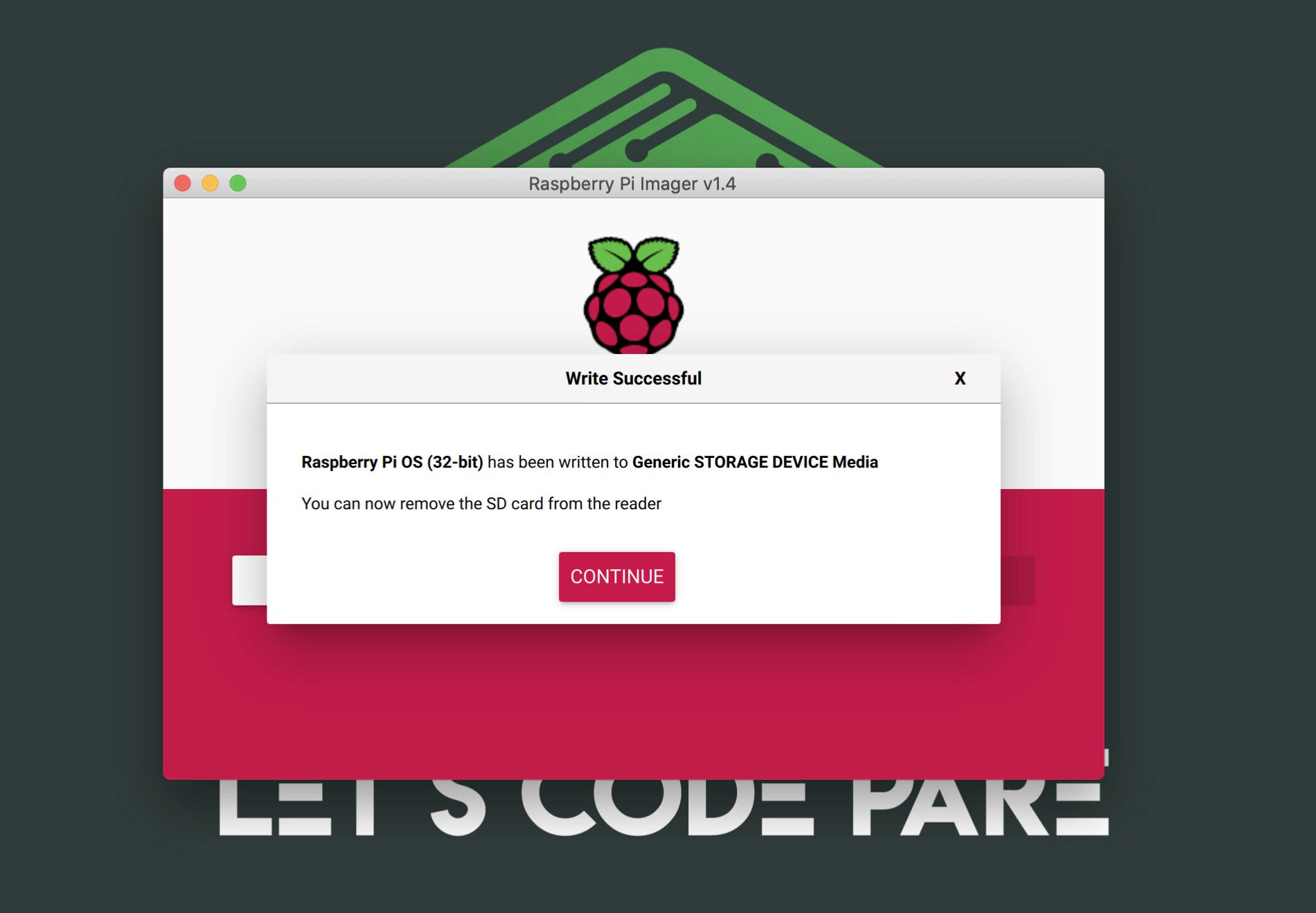 Raspberry Pi Imager Done Installing